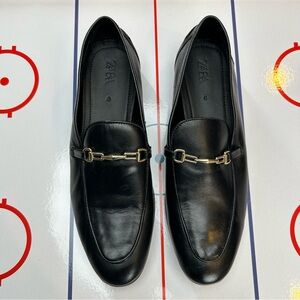 ZARA Horse Bit Loafers Men’s Dress Casual Shoes + Gold Chain Color Black Size 7